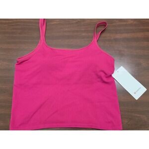 Lululemon Ebb To Street Scoop Crop Tank SZ 12 NWT Passionate Pink Built In Bra